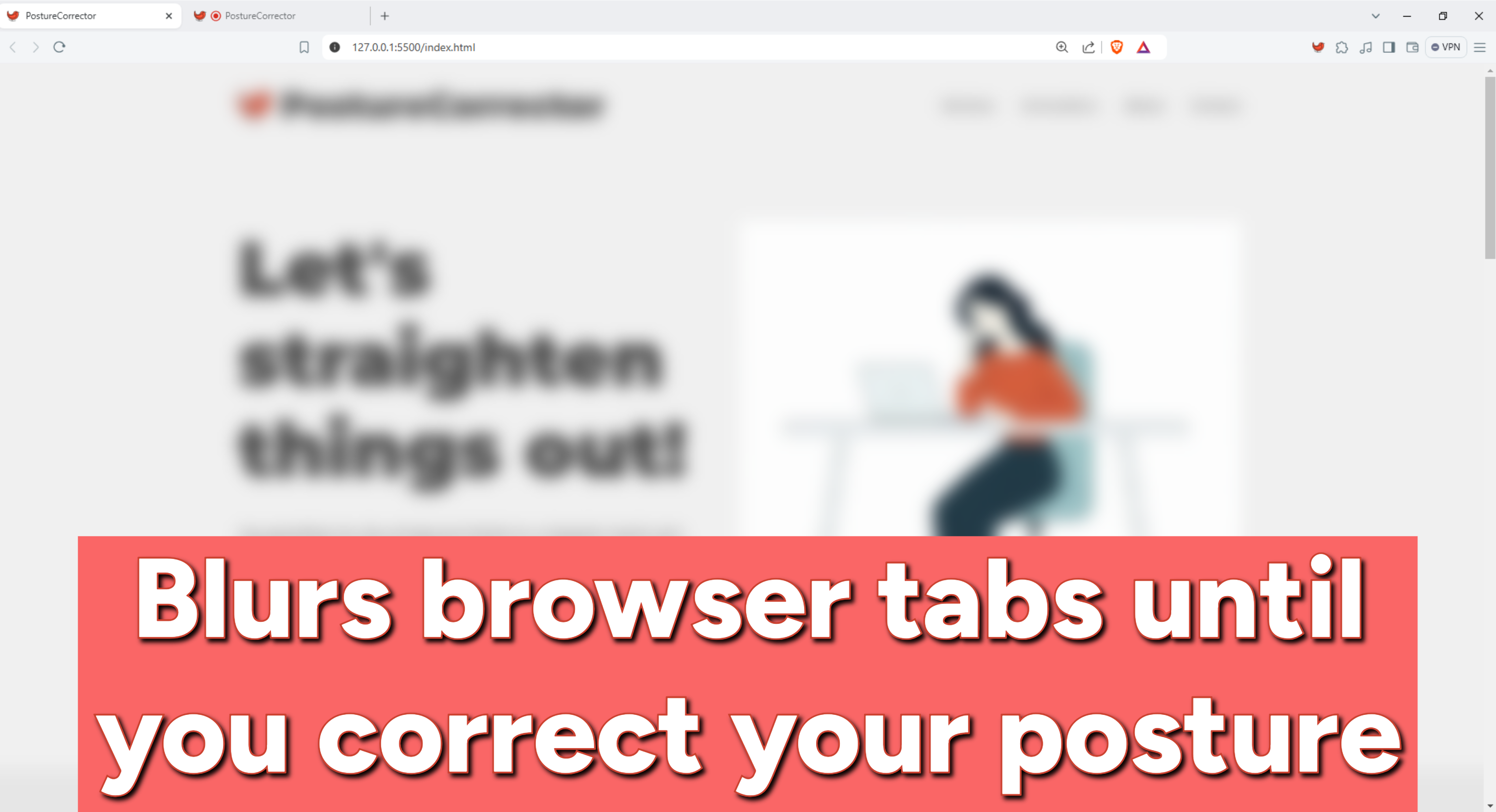 Screenshot of blurred tab